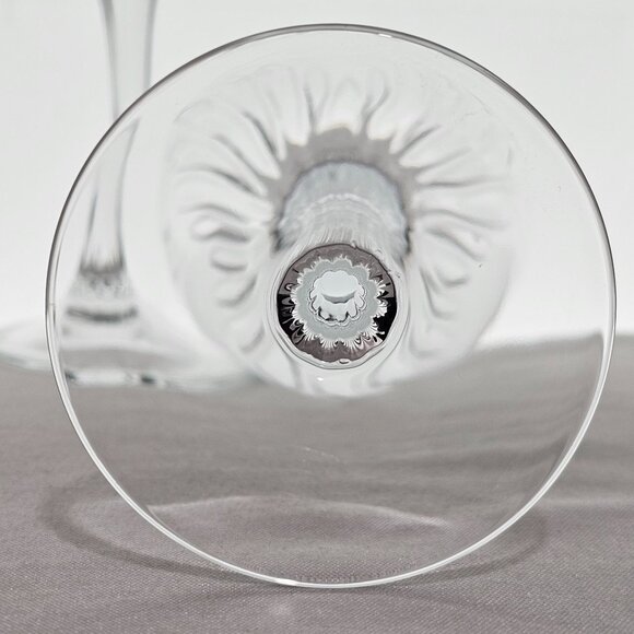 Cristal dArques Fiama Wine Glasses 8" Set/2 crystal goblet vertical cuts swirl - Picture 6 of 11